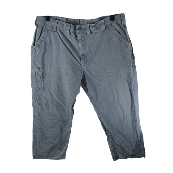 Carhartt Work Pants Dungaree Fit Canvas Cotton B151 Gray 44X30 Actual 42x28 - Picture 1 of 3